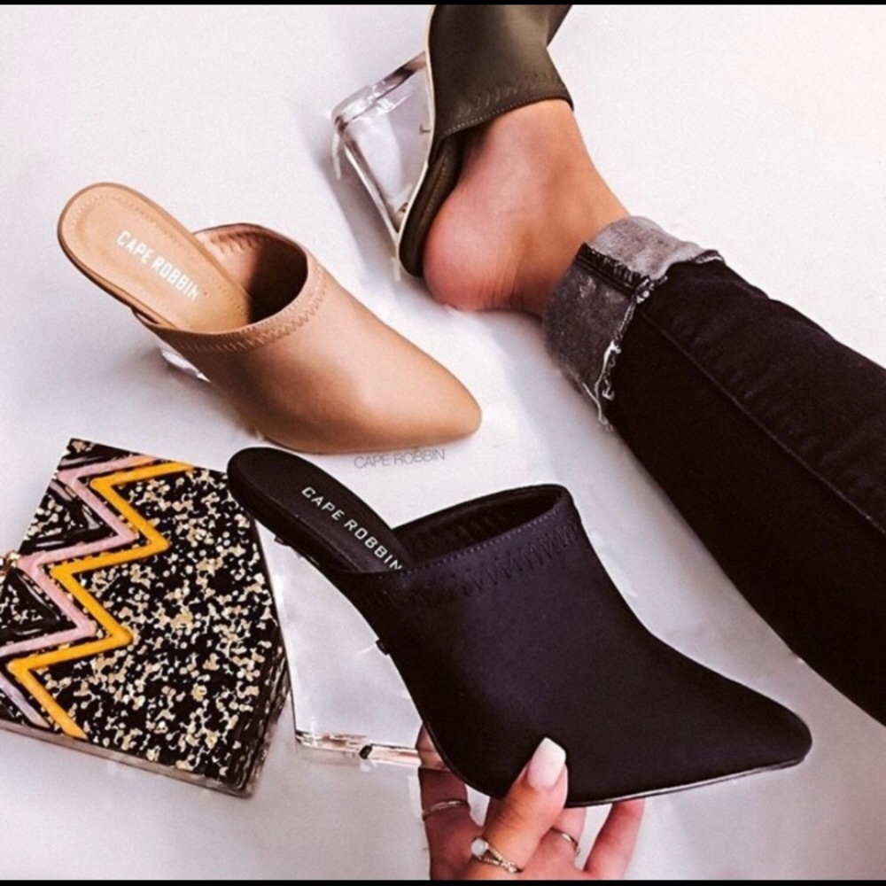 NEW Clear pointed toe wedge